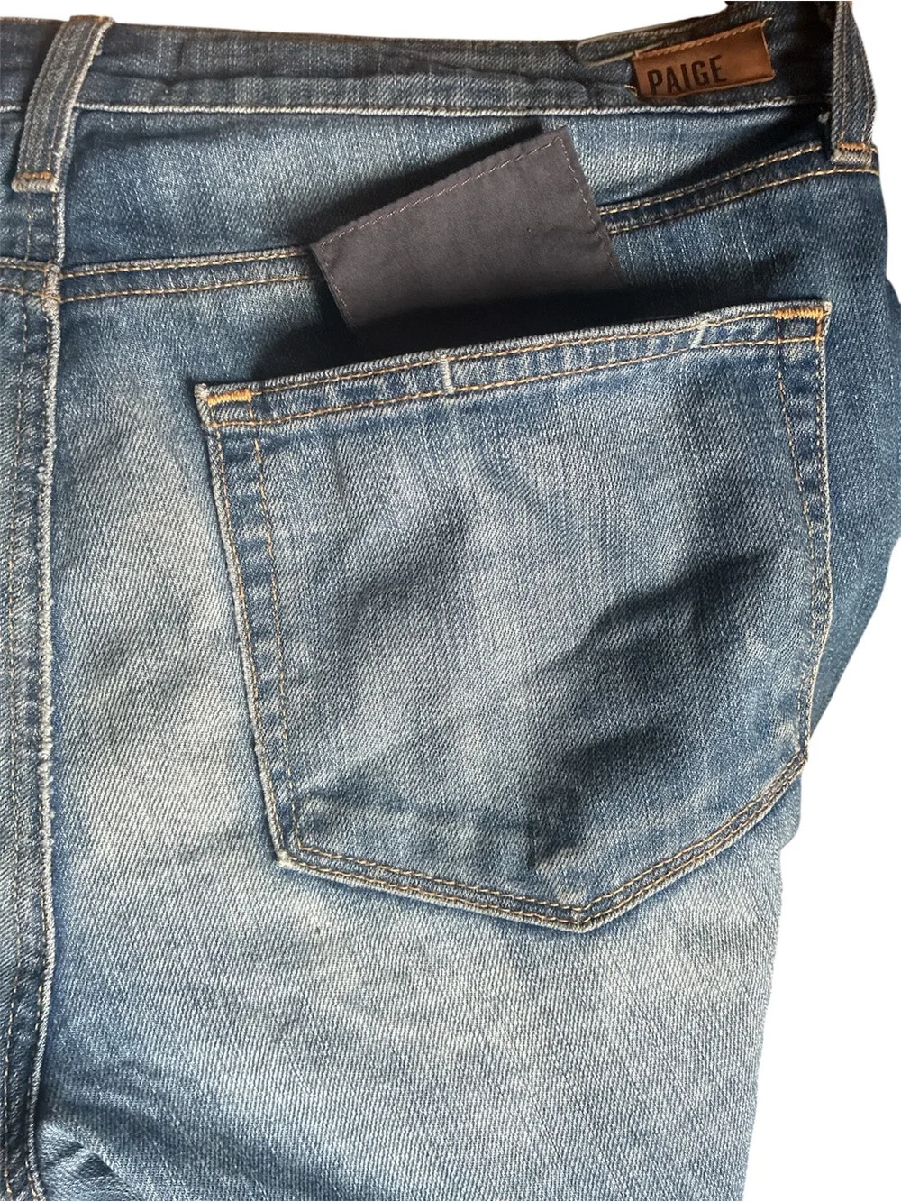 PAIGE Men's Slim Tapered Jeans Size 30 Medium Wash Whiskered Denim